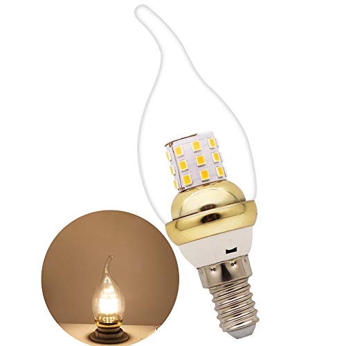 5W LED Kerze Lampe E14, 450 lm, warmweiß 2700K, ersetzt 50 Watt, nicht dimmbar, Classic Kerzenform Lampe Birne, klar Glas Shell,GrößeØ35 mm x 115 mm von Chao Zan
