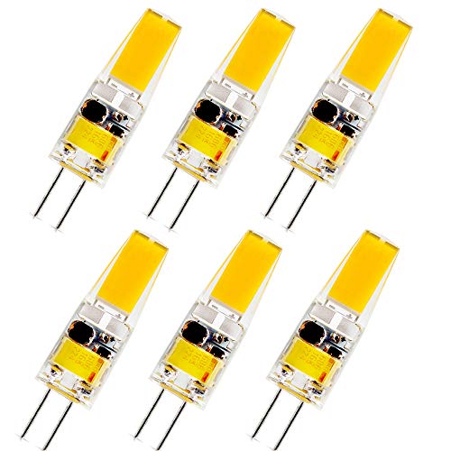 6er Pack G4 LED Lampen 250 lm 2.5W ersetzt 20W Halogenlampen Warmweiß 3000K, Nicht Dimmbar, 12V AC/DC, G4 LED Birne von Chao Zan
