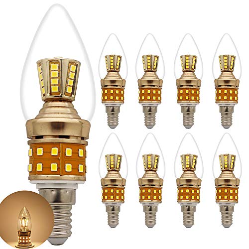 8er Pack E14 LED Kerze Lampe, 9W 850LM - Ersatz für 80W Halogenlampen, Classic LED Kerzen Licht, Nicht Dimmbar, Warmweiß 2700K von Chao Zan