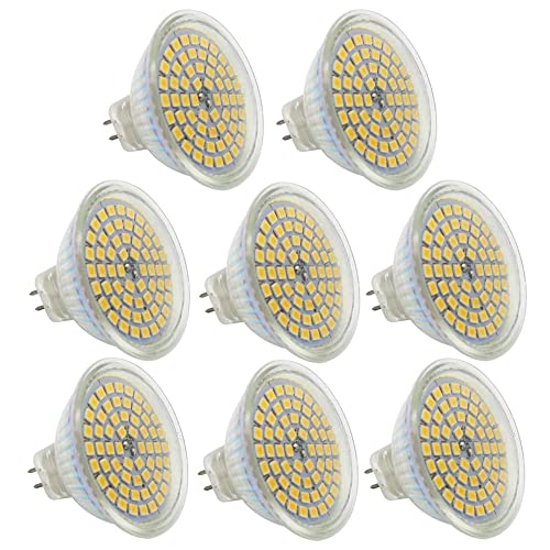 Chao Zan 8Stück GU5.3 MR16 Led Lampe 12V Warmweiß 3W,25W GU5,3 Halogenlampe Äquivalent,GU 5.3 Sockel Glühlampen,Hohe Kompatibilität, 3000K,50mm Durchmesser,Glaskasten,320LM von Chao Zan