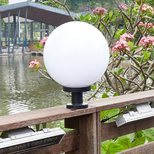 Chao Zan Außen-Gartenleuchte Kugellampe weiß, Gartenleuchte,Kugellampe, Gartenbeleuchtung mit E-27 Fassung, IP44 Außenbeleuchtung Garten (Ball：20CM) von Chao Zan