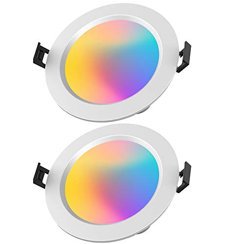 Chao Zan Bluetooth Mesh 5W Dimmbar LED Einbaustrahler RGBWC Deckenleuchte Lampe, Deckeneinbauleuchte mit Bluetooth Mesh App Steuerung für Bad, Wohnzimmer, Küche, ktv, Bars, 2er set von Chao Zan