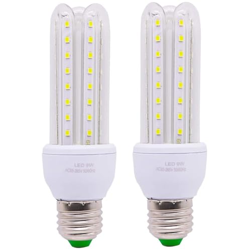 Chao Zan E27 LED Mais Birne 9W Entspricht 90W Halogenlampe,Nicht dimmbar 6000K Kaltweiß,900 Lumen LED Kronleuchter Lampen (2 Stück) von Chao Zan