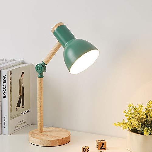 Chao Zan Tischlampen Leselampe im klassichen Holz und Metall, Schreibtischlampe,Lampe mit verstellbarem Arm,Augenfreundliche Arbeitsleuchte,Bürolampe, Nachttischlamp,230V E27 max. 60W(Grün) von Chao Zan