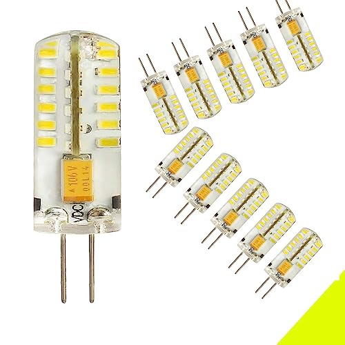 Chao Zan G4 LED Lampen 4W,AC/DC 12V,Warmweiß LED Glühbirne 2700-3000K Birnen,Ersetzt Halogenlampen,250LM G4 LED-Leuchtmittel,LED Birne Nicht Dimmbar 360° Abstrahlwinkel,LED Stiftsockellampe,10er Pack von Chao Zan