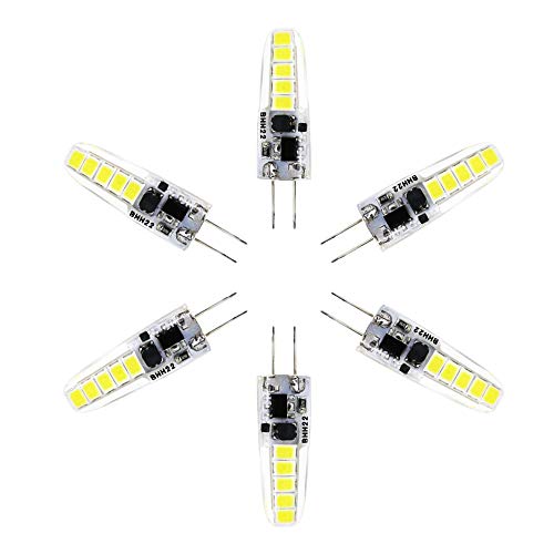 Chao Zan G4 Silicagel LED 12V AC/DC, Kühles weißes Licht 6000k, Leuchtmittel 3W Ersatz 30W Halogenlampe, Nicht Dimmbar,Hell 300LM LED Glühbirne, 6er Pack von Chao Zan