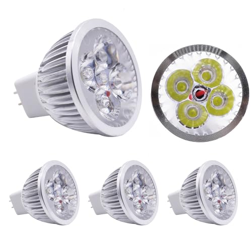 Chao Zan GU5.3 MR16 LED Spot Lampen, 4W 12V LED Leuchtmittel,400LM LED Bulb,60° Abstrahlwinkel, für Heimbeleuchtung, Landschaftsbeleuchtung (Kaltweißes Licht, 4 Stück) von Chao Zan