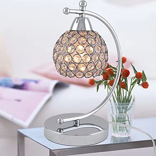 Chao Zan Kristall Tischlampe,Dekorative Beleuchtung Tischlampe, E27 Fassung 230V E27 max. 60Wmoderne Nachttischlampe,Büro, Wohnzimmer, Schlafzimmer etc.(Farbe silber) von Chao Zan