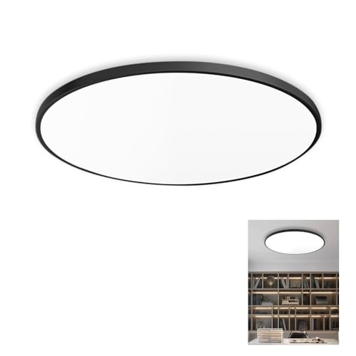 LED Deckenlampe 40W 6000K 4000LM LED Deckenleuchte für Wohnzimmer Schlafzimmer Badezimmer Küche Bad Keller Balkon Led nicht dimmbar Deckenlampe Ø 37cm (Schwarzer Rand, 40W) von Chao Zan