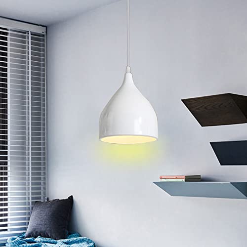 Chao Zan LED Deckenleuchte, Pendelleuchte, Hängelampe Aluminium, E27, Ø17cm, für Esstisch Küche,ohne Leuchtmittel (Weiß) von Chao Zan