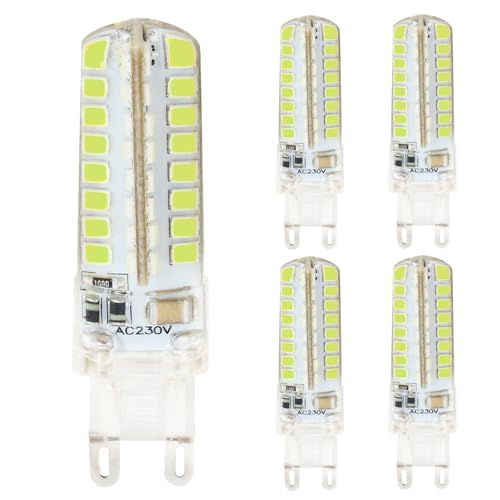 Chao Zan LED Glühbirnen, 5W G9 LED Leuchtmittel mit 360° Abstrahlwinkel, 500 Lumen LED Birnen, Nicht Dimmbar (Kaltweißes Licht, 5 Stück) von Chao Zan