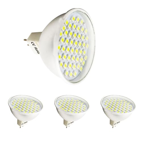 Chao Zan MR16 LED Leuchtmittel 12V GU5.3 Lampen, 4.5W Flimmerfrei Leuchtmittel,Abstrahlwinkel 120° Spot,Nicht Dimmbar LED Reflektorlampen (Kaltweißes Licht, 4 Stück) von Chao Zan