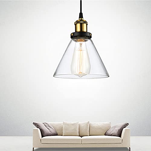 Chao Zan Pendelleuchte 3-flammig Vintage Industrial Hängelampe mit Geometrischem Design E27 Lampe aus Lampenschirm aus Glas Hängeleuchte für Esstisch Küche - ohne Leuchtmittel (B) von Chao Zan