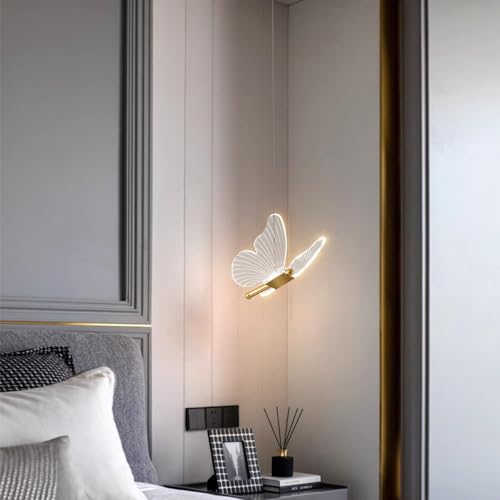 Chao Zan Schmetterlingslampe Villa Nacht Kronleuchter Schlafzimmer warmes Restaurant Bar kreativer Schmetterling lange Linie Kreatives Metall Kronleuchter Pendelleuchten Hängelampe Schlafzimmer (B) von Chao Zan