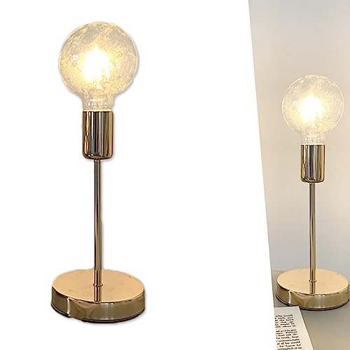 Chao Zan Schreibtischlampe Tischlampe Metall Retro Golden, LED Tischleuchte in Industrial Design mit E27 Einfachheit, für Schlafzimmer Wohnzimmer Esszimmer Flur Bett Badezimmer Restaurant Hotel von Chao Zan