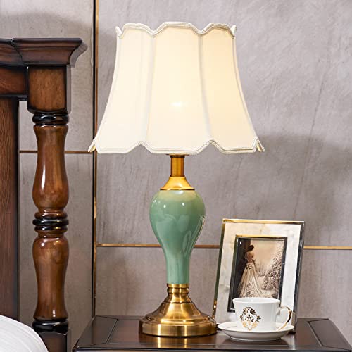 Chao Zan Tischlampe, Nachttischlampe mit Stoffschirm,E27-Fassung,Tischleuchte Wohnzimmer, Schlafzimmer,ohne Leuchtmittel (A) von Chao Zan