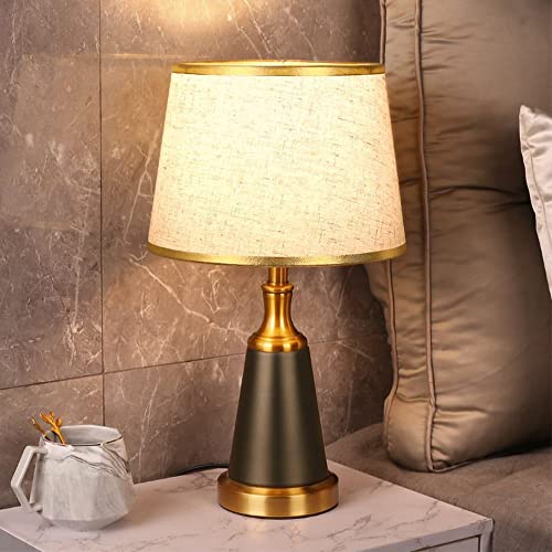 Chao Zan Tischlampe, Tischleuchte Stoffschirm weiß, Nachttischlampe, Stoffschirmlampe, 1x E27 max. 60W, ohne Leuchtmittel, Schlafzimmerlampe,Modern Home Art Deco Tischlampe von Chao Zan