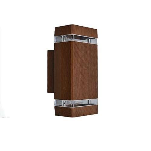 Chao Zan Wandlampe I GU10 Fassung I IP54 Wandleuchte für Aussen I Außenbeleuchtung Wand/Hof/Garten/Terrasse I 235 x 110 mm I Leuchtmittel exkl (Braun) von Chao Zan