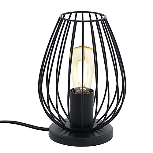 Chao Zan moderne Tischlampe, 1 flammige Vintage Tischleuchte, Nachttischlampe aus Metall, Farbe: Schwarz, Fassung: E27, Standleuchte mit Stecker und Schalter,Wohnzimmer,Büro,Studio,Café, Bar. von Chao Zan