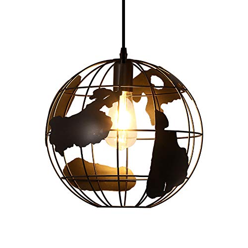 Chaozan® Schmiedeeisen Kronleuchter Kreative Kronleuchter Europäischen Modernen Minimalistischen Schlafzimmer Lampe Restaurant Globe Einkopf- Kronleuchter E27 220V Durchmesser: 20cm von Chao Zan