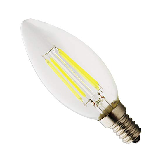 Chao Zan E14 ，C35,C35L,Neue LED， Edison Screw Candle Glühbirnen,(2w,4w,6w) ，AC 220-240V,Kerze Glühbirne，6000K Kaltweiß, Klarglas mit hoher Durchlässigkeit.，1 Stück (Typ: A, 4 Watt) von Chao Zan