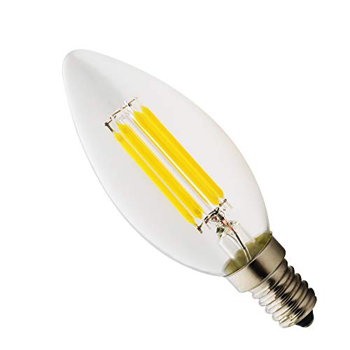 Chao Zan E14 ，Neue LED， Edison Screw Candle Glühbirnen,(2w,4w,6w) ，AC 220-240V,Kerze GlühbirneRücklicht ，2700K Warmes Weiß, Klarglas mit hoher Durchlässigkeit.，1 Stück (Typ A, 6 Watt) von Chao Zan