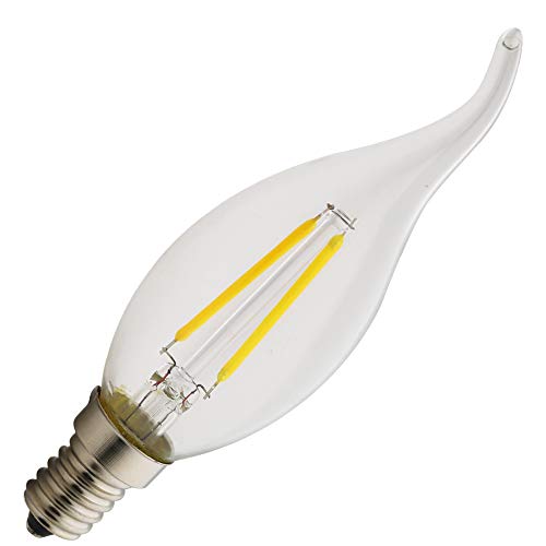 Chao Zan E14 ，Neue LED， Edison Screw Candle Glühbirnen,(2w,4w,6w) ，AC 220-240V,Kerze GlühbirneRücklicht ，2700K Warmes Weiß, Klarglas mit hoher Durchlässigkeit.，1 Stück (Typ B, 2 Watt) von Chao Zan