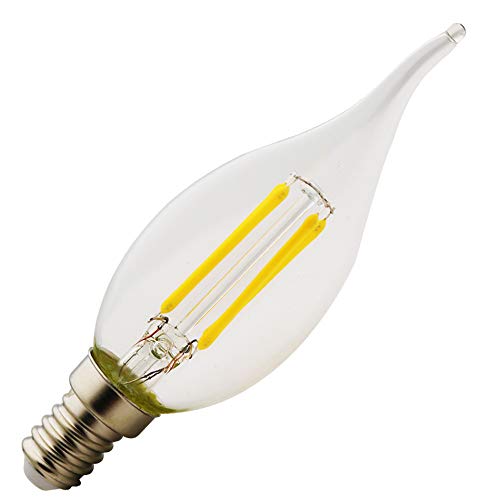 Chao Zan E14 ，Neue LED， Edison Screw Candle Glühbirnen,(2w,4w,6w) ，AC 220-240V,Kerze GlühbirneRücklicht ，2700K Warmes Weiß, Klarglas mit hoher Durchlässigkeit.，1 Stück (Typ B, 4 Watt) von Chao Zan