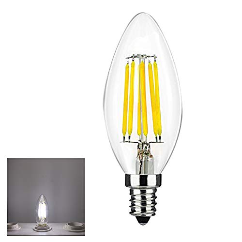 E14 Chaozan® LED Kleine Edison Screw Candle Glühbirnen,6 Watt AC220-240V,Kerze Glühbirne， Nicht dimmbar, 450 Lumen (Coole Weiß, 1 stück) von Chao Zan