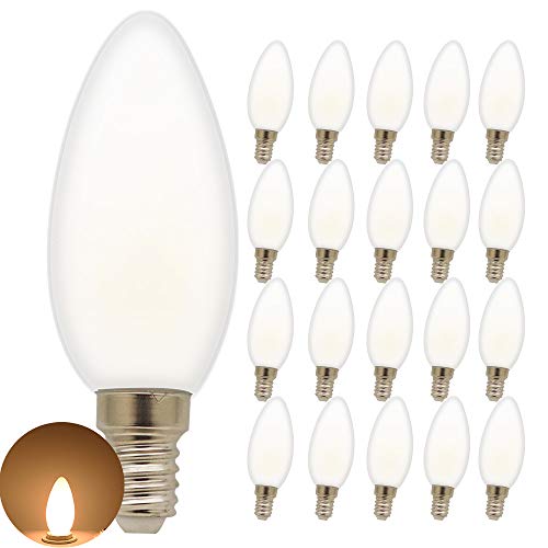 E14 LED 5W Kerze Glühbirne, 450 lm, Warmweiß 2700K, Ersetzt 40W Lampe, C35 LED Leuchtmittel, Kleine Edison Schraube | Nicht dimmbar,20er Pack von Chao Zan