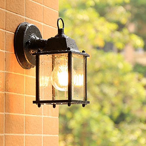 Chao Zan E27 Außen Wandleuchten Vintage Wandbeleuchtung Balkonlampe Wasserdicht IP44 Antik Industrial Hoflampe Metallwandlampe,für Garten Schlafzimmer Wohnzimmer Gartenpavillon Flur Wand-beleuchtung von Chao Zan