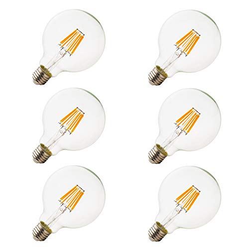 E27 G95,Neue LED Edison Glühbirnen, Energiesparlampen,umweltfreundlich 8W Nicht dimmbar AC220V Glühlampe 2200K Klarglas mit hoher Durchlässigkeit,6Stück E27 G95,Neue LED Edison Glühbirnen, Energiesparlampen,umweltfreundlich 8W Nicht dimmbar AC220V Glühlampe 2200K Klarglas mit hoher Durchlässigkeit,6Stück von Chao Zan