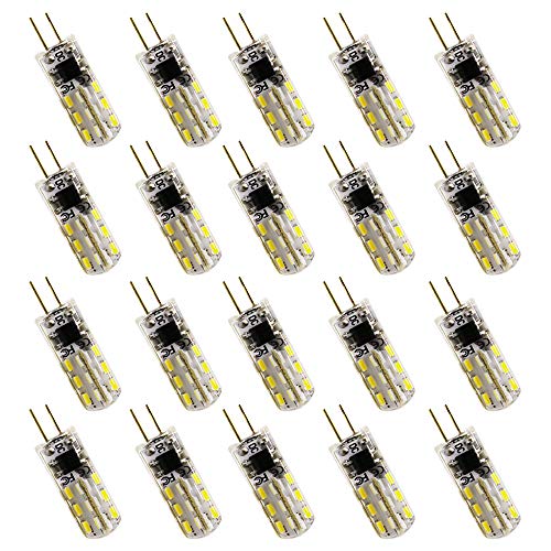 G4 LED Birne, 1.5W (10W Halogen Äquivalent), 100 LM, 6000K Weißes Licht, DC 12V Nicht Dimmbar LED Birnen 20 Pack von Chao Zan