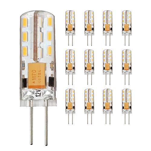 G4 LED Lampen, 1.5W 3W 4W 4.5W,12V, 360 ° Abstrahlwinkel, Warmweiß 3000K, nicht dimmbar Silikon LED Glühbirne, Packung mit 12 (AC DC 1.5W) von Chao Zan