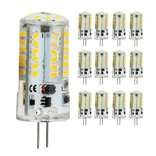 G4 LED Lampen, 1.5W 3W 4W 4.5W,12V, 360 ° Abstrahlwinkel, Warmweiß 3000K, nicht dimmbar Silikon LED Glühbirne, Packung mit 12 (AC DC 4.5W) von Chao Zan