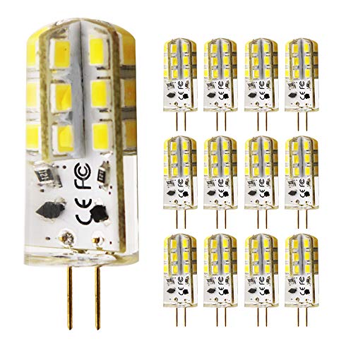 G4 LED Lampen, 1.5W 3W 4W 4.5W,12V, 360 ° Abstrahlwinkel, Warmweiß 3000K, nicht dimmbar Silikon LED Glühbirne, Packung mit 12 (DC 3W) von Chao Zan
