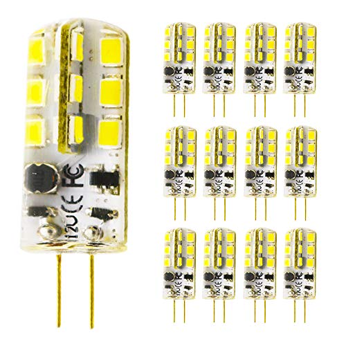 G4 LED Lampen, 3W 24x 3014 SMD ersetzen 30W Halogenlampe gleichwertig, AC/DC 12V, 360 ° Abstrahlwinkel, Warmweiß 3000K, nicht dimmbar Glühbirne, Packung mit 12 von Chao Zan