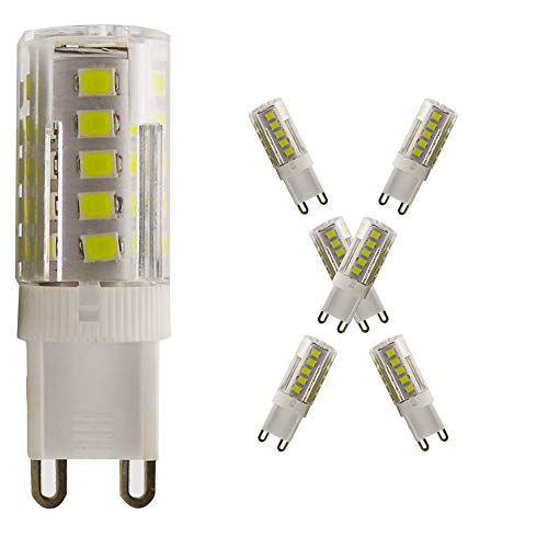 G9-LED-White light/Warmweiß,3W 5W G9 Led Lampe, G9 LED Leuchtmittel Nicht Dimmbar,220-240V AC,360 Grad Winkel.6er Pack (3W 6500K) von Chao Zan