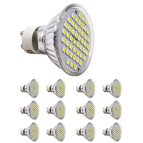 GU10 led 2.5W Kaltweiss Leuchtmittel Led Lampe Spot Birnen ersetzt 20 Watt Halogenlampe 220lm AC220V 12er Pack (GU10 2.5W 48LED) von Chao Zan