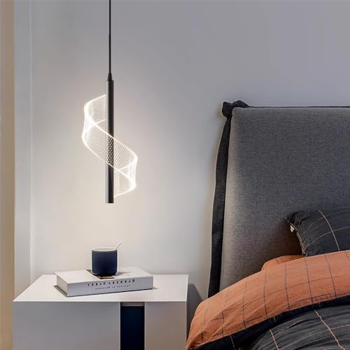 Kronleuchter Modern Led für Esszimmer Golden Spirale Form Pendelleuchten 4W Höhe Einstellbar Hängende Hängelampe Deckenleuchten Kreativer für Esszimmer Küche Restaurant Schlafzimmer (schwarz) von Chao Zan