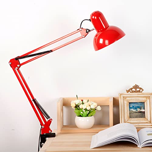 Chao Zan LED Schreibtischlampe, energiesparende Schreibtischlampe, dimmbare neigbare Schreibtischlampe, E27 40W Glühbirnen separat erhältlich (Weiß) (B) von Chao Zan