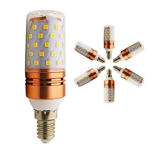 LED E14 Glühbirne 12W entspricht 120W Glühlampe, 3000K Warmweiß Licht, 1200LM, CRI>80 +, kleine Edison-Schraube, nicht dimmbar Kandelaber LED Glühlampen(6er-Pack) von Chao Zan