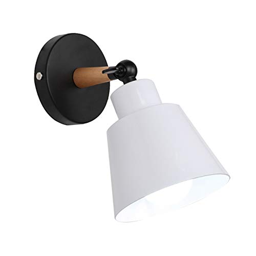 LED Wandleuchte innen Lampe Paar Up Down Macaron Wandlampe Pendelleuchte Wandbeleuchtung E27 mit einstellbarem Kopf vintage Industrielampe für Café Gallerie Schlafzimmer Wohnzimmer Bar Flurlampe Weiß von Chao Zan