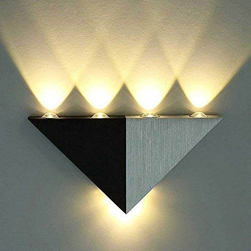Modern Creative Wandlampe LED 5W Wandleuchte aus Aluminum Dreieckig effektlampe up down Flurlampe Wandbeleuchtung Treppenleuchten innen (Warmes Weiß) von Chao Zan