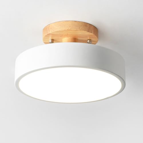 Moderne LED Deckenleuchte Holz Deckenleuchte 13W Deckenlampe Runde Deckenbeleuchtung Warmweiss minimalistischer Küche Wohnzimmer Balkon Schlafzimmer Kinderzimmer Esszimmer Studie Decke Flur (Weiß) von Chao Zan