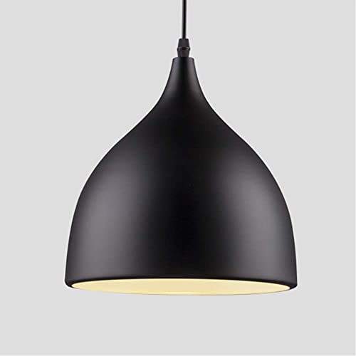 Moderne Retro LED Pendelleuchte Hängeleuchte E27 Fassung Deckenbeleuchtung Beleuchtung für Wohnzimmer Schlafzimmer Loft Bar Küche (Schwarz) von Chao Zan