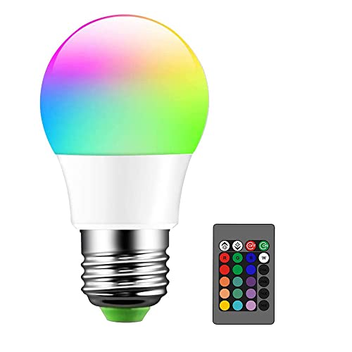 RGB 3W Glühbirne Mit Fernbedienung Mehrfarbrige Dimmbare Smarte Lampe Bulb LED-Licht, Smart Home Zubehör, E27 Farbwechsel Lampe Birne + Fernbedienung Dekoration Schlafzimmer Wohnzimmer AC 220V von Chao Zan