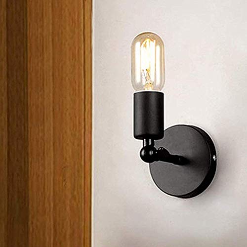 Chao Zan Schwarz Stylische Wandleuchte Wandlampe aus Metall 1-flammig - Zimmerlampe mit beweglichem Lampenschirm Drehgelenk – Leselampe Wohnzimmer – Flur Lampenspot – E27 Fassung mit 60 Watt von Chao Zan