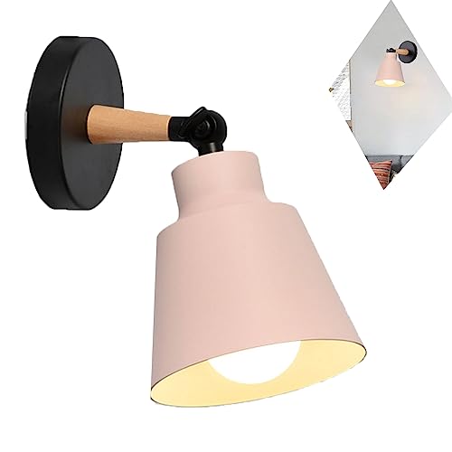 Wandleuchte Moderne, Wandlampe aus Metall und Holz Deko Verstellbarer Wandstrahler E27 Eisen nordisch Wand-Leselampen Lampenschirm für Schlafzimmer Wohnzimmer Küche Esszimmer Grün, rosa, grau (rosa) Wandleuchte Moderne, Wandlampe aus Metall und Holz Deko Verstellbarer Wandstrahler E27 Eisen nordisch Wand-Leselampen Lampenschirm für Schlafzimmer Wohnzimmer Küche Esszimmer Grün, rosa, grau (rosa) von Chao Zan