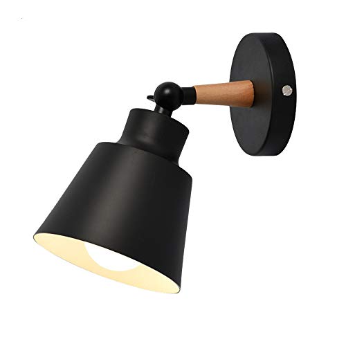 Wandleuchte verstellbare Wandlampe aus Metall in Schwarz, 1-flammig, E27-Fassung, max. 60 Watt, Wandspot im Design,für Wohnzimmer, Küche, Dachboden, Restaurant, Cafe von Chao Zan